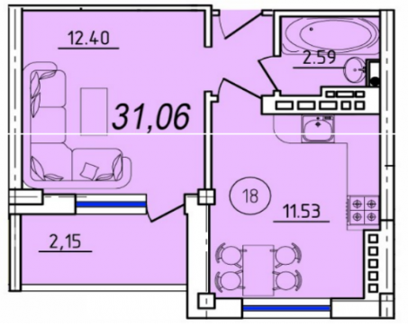 1-комнатная 31.06 м² в ЖК Eco Solaris от 15 930 грн/м², с. Крыжановка