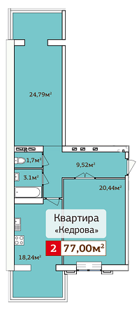 2-комнатная 77 м² в ЖК ForRest от застройщика, Хмельницкий