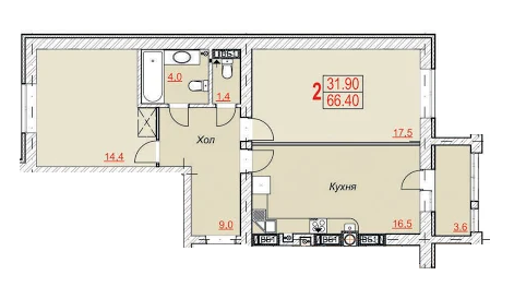 2-комнатная 66.4 м² в ЖК Найкращий квартал от 11 500 грн/м², г. Ирпень