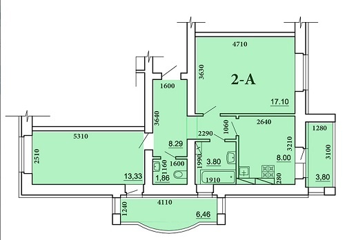 2-комнатная 62.64 м² в ЖК Новоселки от застройщика, с. Новоселки