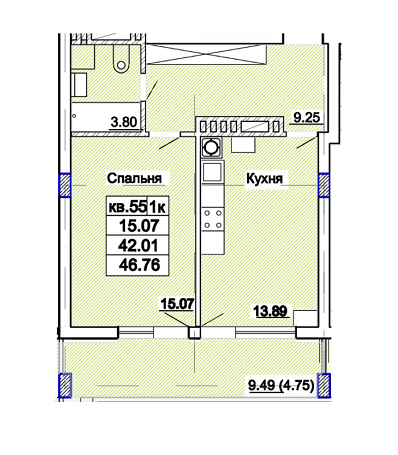 1-комнатная 46.76 м² в ЖК Парк Авеню от 26 550 грн/м², Львов