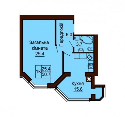1-комнатная 50.7 м² в ЖК София Сити от 25 000 грн/м², с. Софиевская Борщаговка