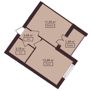 1-комнатная 32 м² в ЖК Мюллер Хаус от 17 950 грн/м², с. Петропавловская Борщаговка