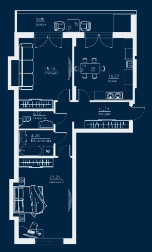 2-комнатная 77.27 м² в ЖК Einstein Concept House от 47 050 грн/м², Киев