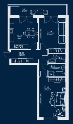 2-комнатная 75.54 м² в ЖК Einstein Concept House от 43 600 грн/м², Киев