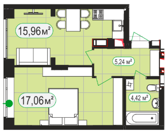 1-комнатная 42.68 м² в ЖК Мюнхаузен 2 от 29 750 грн/м², г. Ирпень