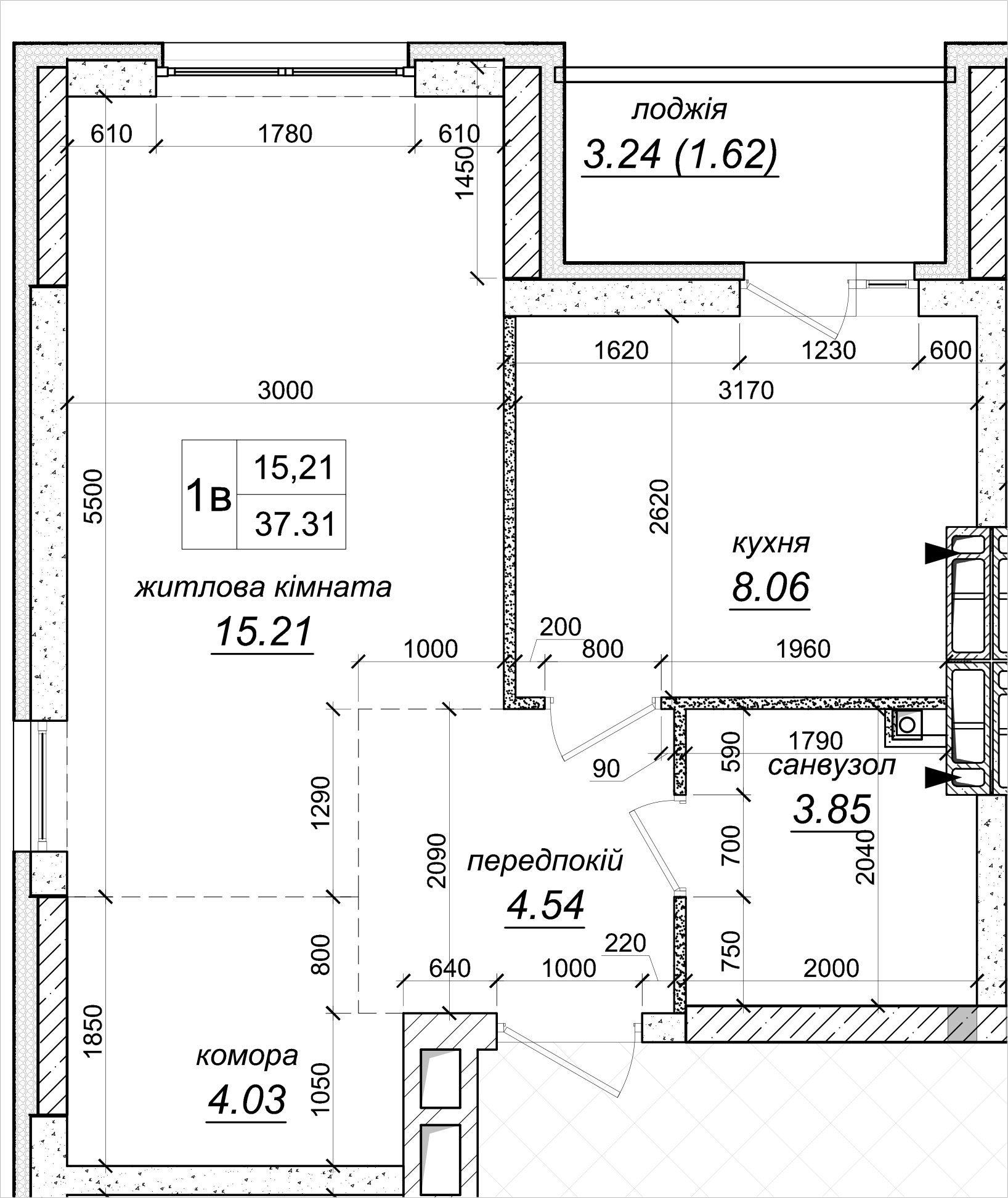 1-комнатная 37.31 м² в ЖК Атлант 2 от 14 500 грн/м², пгт Коцюбинское