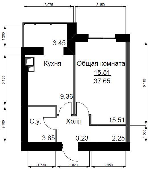 1-комнатная 37.65 м² в ЖК Софиевский квартал от 16 500 грн/м², с. Софиевская Борщаговка