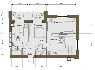 3-комнатная 67.74 м² в ЖК Софиевский квартал от 15 000 грн/м², с. Софиевская Борщаговка