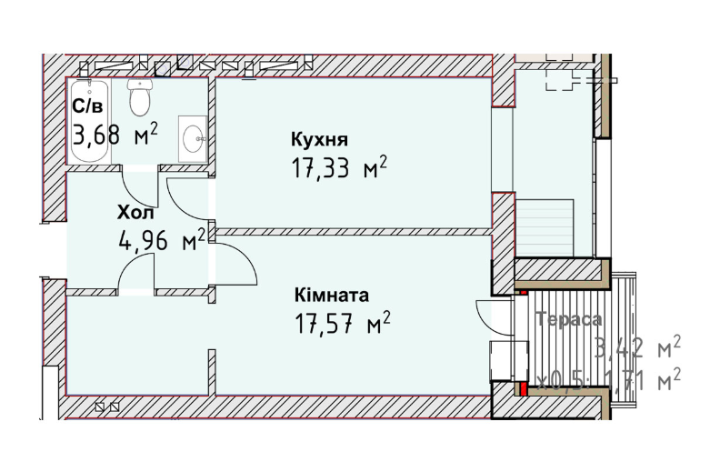 1-комнатная 45.25 м² в ЖК Чайка Люкс от 19 600 грн/м², Одесса