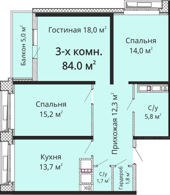 3-комнатная 84 м² в ЖК Омега от 22 600 грн/м², Одесса