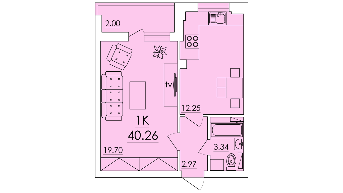 1-комнатная 40.26 м² в ЖК Eco Solaris от 16 100 грн/м², с. Крыжановка
