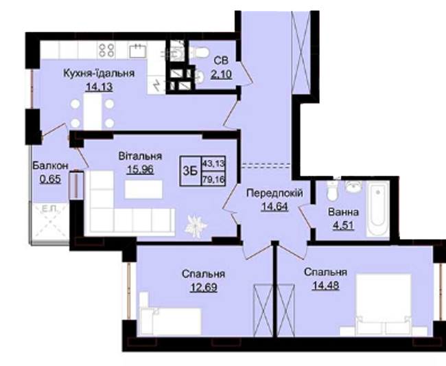 3-комнатная 79.16 м² в ЖК Baker Street от 13 000 грн/м², г. Новояворовск