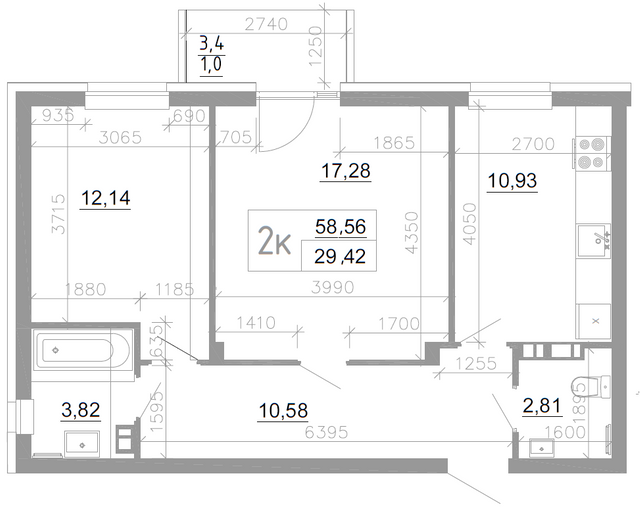 2-комнатная 58.56 м² в ЖК Scandia от 15 000 грн/м², г. Бровары