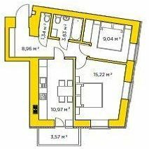 2-комнатная 50.43 м² в ЖК Авиатор от 18 200 грн/м², пгт Гостомель