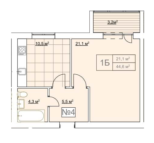 1-комнатная 44.6 м² в ЖК Гранд Виллас от 10 200 грн/м², пгт Ворзель