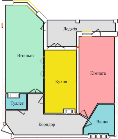 2-комнатная 71.19 м² в ЖК на просп. Злуки, ЗА, 5А от 17 500 грн/м², Тернополь