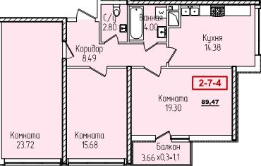 3-комнатная 89.47 м² в ЖК Пятьдесят первая жемчужина от 25 400 грн/м², Одесса