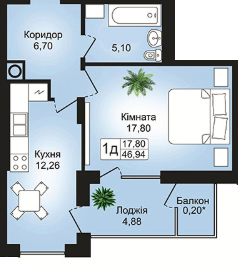 1-комнатная 46.94 м² в ЖК Престиж Холл от 12 850 грн/м², г. Стрый