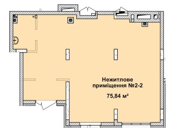 Помещение свободного назначения 75.84 м² в ЖК Малахит от застройщика, Киев