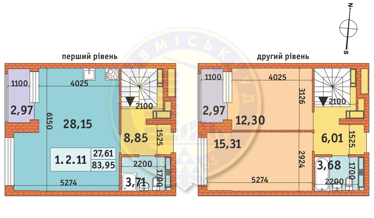 Двухуровневая 83.95 м² в ЖК Twin House от 24 735 грн/м², Киев