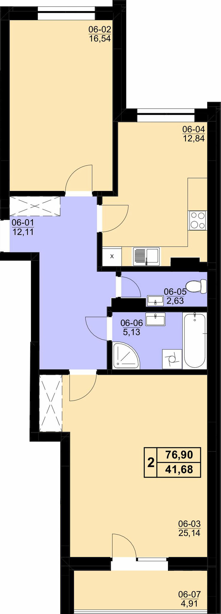 2-комнатная 76.9 м² в ЖК Resident Hall от 22 600 грн/м², Львов