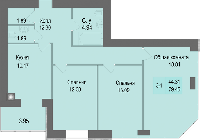3-комнатная 79.45 м² в ЖК Софиевская сфера от 19 000 грн/м², с. Софиевская Борщаговка