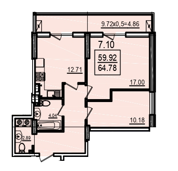 2-комнатная 64.78 м² в Апарт-комплекс Калипсо от 35 950 грн/м², Одесса