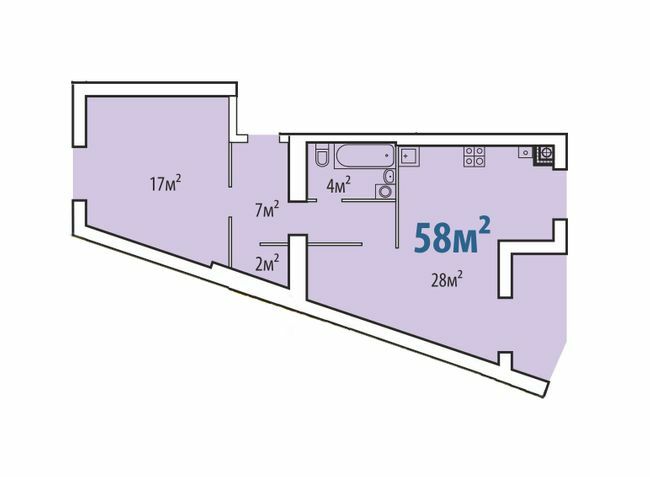 2-комнатная 58 м² в ЖК Евромисто от 20 300 грн/м², с. Крюковщина
