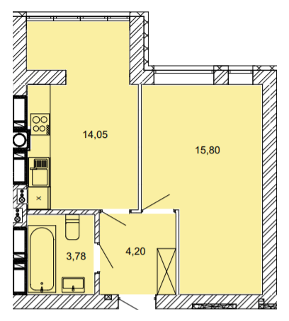 1-комнатная 37.84 м² в ЖК Найкращий квартал от 22 000 грн/м², г. Ирпень