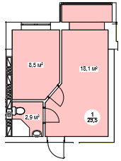 1-комнатная 29.5 м² в ЖК Новая Дания от 22 500 грн/м², с. Софиевская Борщаговка
