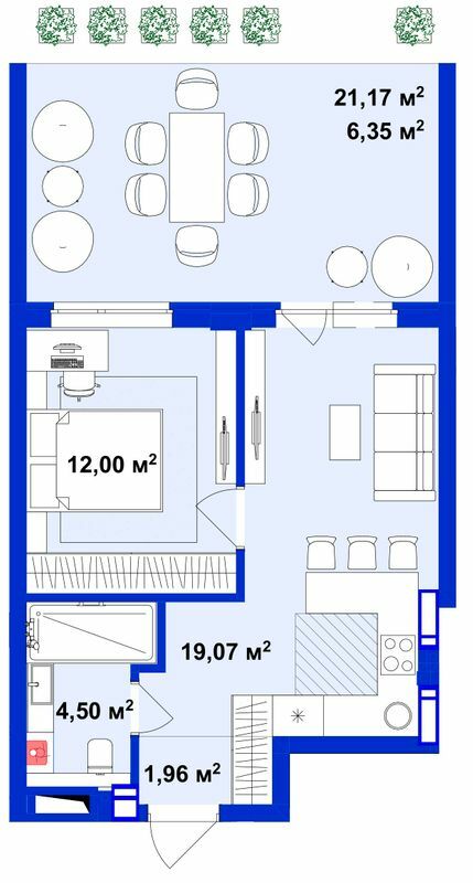 1-комнатная 43.88 м² в ЖК Utlandia-2 от 30 800 грн/м², г. Ирпень