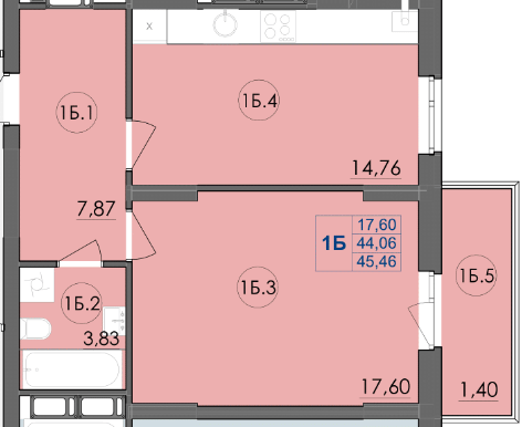 1-комнатная 45.46 м² в ЖК Panorama от 16 500 грн/м², Луцк