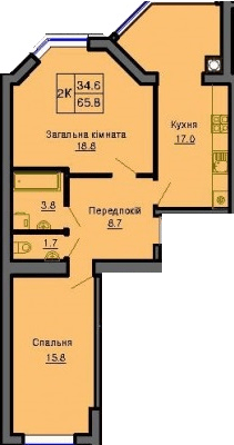 2-комнатная 65.8 м² в ЖК София Резиденс от 35 000 грн/м², с. Софиевская Борщаговка