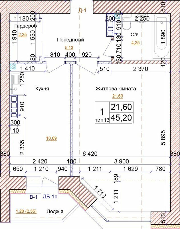 1-комнатная 45.2 м² в ЖК на ул. Симона Петлюры, 21б от 19 500 грн/м², г. Бровары