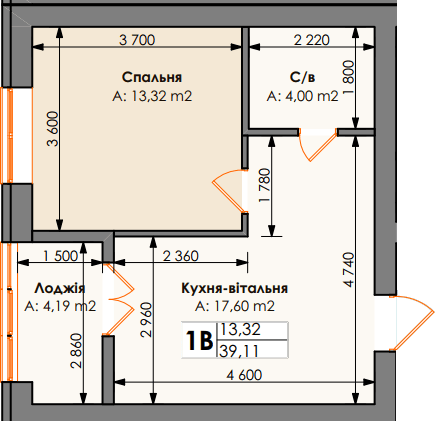 1-комнатная 39.11 м² в ЖК Бургундия от 24 650 грн/м², г. Ирпень