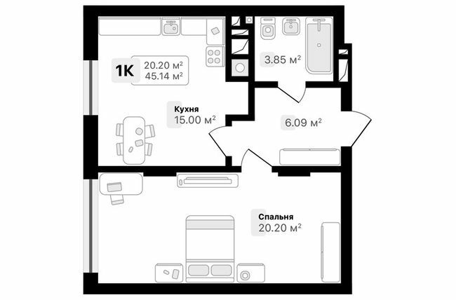 1-комнатная 45.14 м² в ЖК AUROOM SUNRISE от 20 600 грн/м², Львов