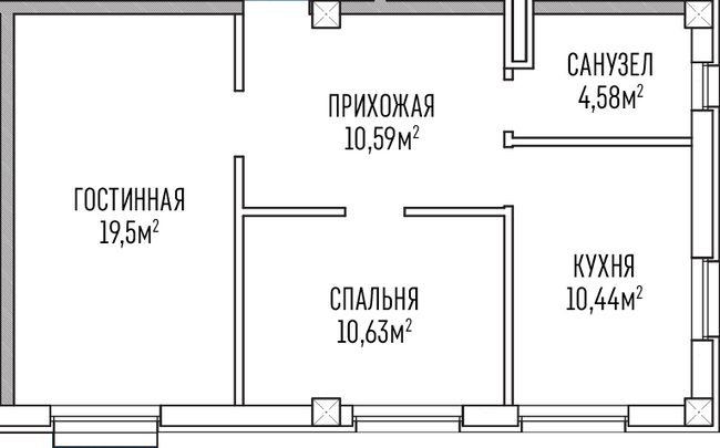 2-комнатная 55.74 м² в ЖК Лондон Парк от 31 950 грн/м², Киев