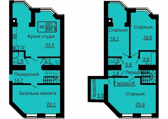Двухуровневая 151.5 м² в ЖК Sofia Nova от 35 000 грн/м², с. Новоселки