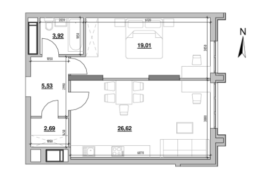 1-комнатная 57.77 м² в ЖК Nordica Residence от 63 160 грн/м², Киев