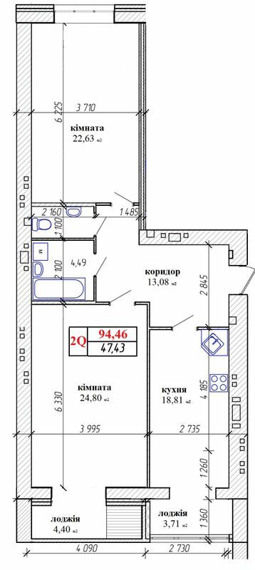 2-комнатная 94.46 м² в ЖК 777 от 17 000 грн/м², Житомир