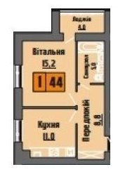 1-комнатная 44 м² в ЖК Династия от 18 000 грн/м², с. Тарасово
