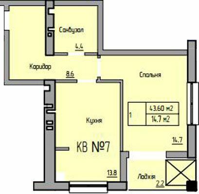 1-комнатная 43.6 м² в ЖК Европейский от 21 600 грн/м², Ровно
