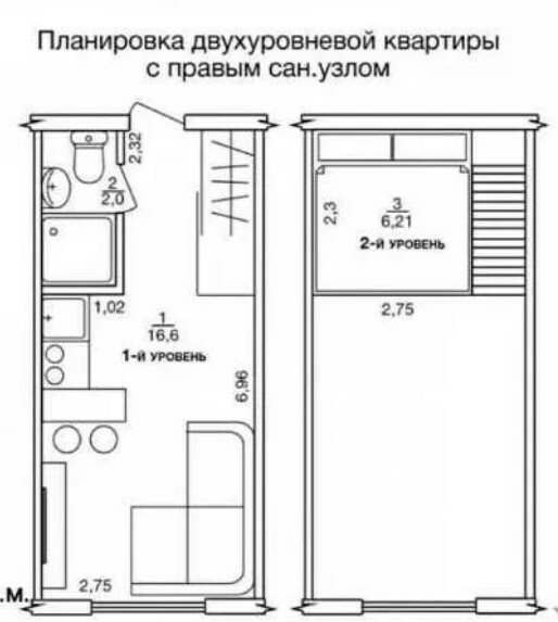 Продажа 2-уровневой квартиры 32 м², Авиахимическая ул., 7