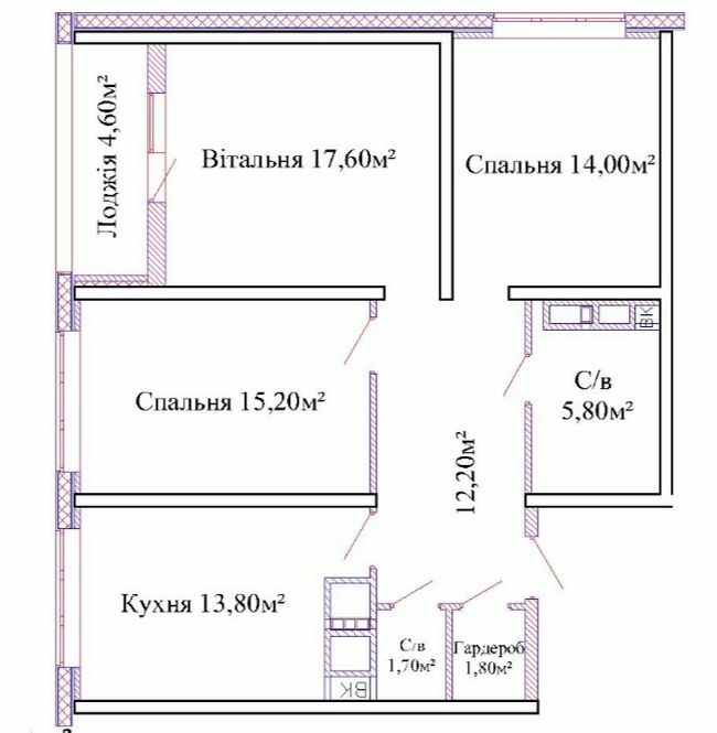 3-комнатная 86.7 м² в ЖК Омега от 26 950 грн/м², Одесса