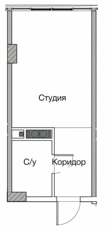Студия 25.8 м² в ЖК Новая Европа от 19 100 грн/м², с. Иличанка