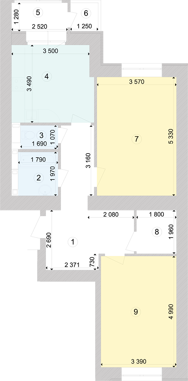 2-комнатная 74.08 м² в ЖК Голосеевская Долина от 30 800 грн/м², Киев