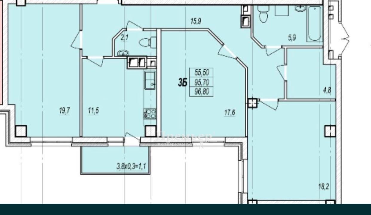 Продажа 3-комнатной квартиры 98 м², Люстдорфская дор.