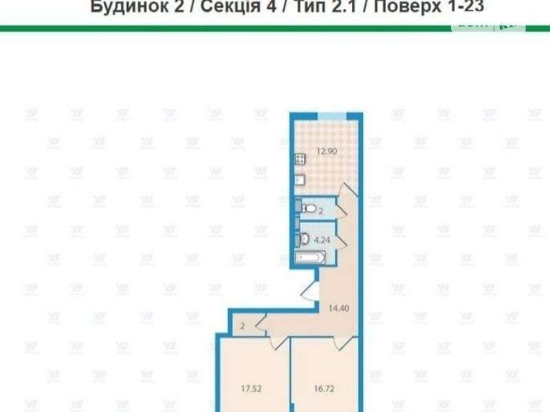 Продаж 2-кімнатної квартири 71 м², Академіка Вернадського бул., 24