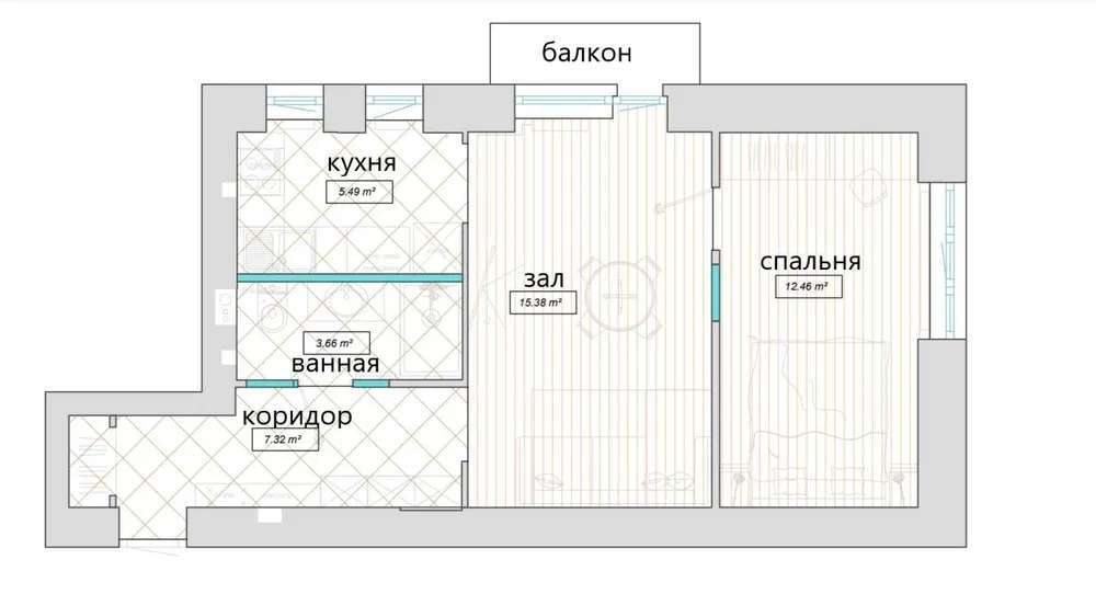 Аренда 2-комнатной квартиры 42 м², Цитадельная ул., 7